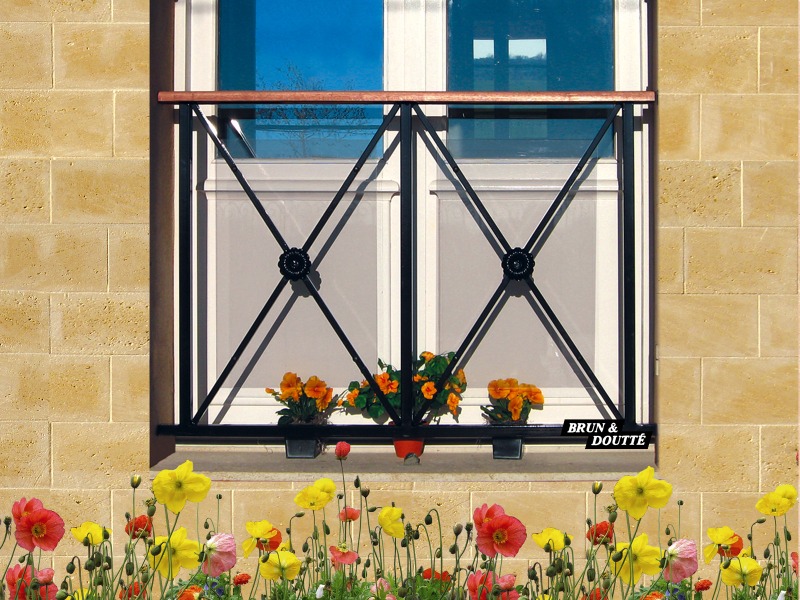 Balconnets et garde corps de fenêtres  Bordeaux « 2m » Garde-corps De Fenêtre Acier 3